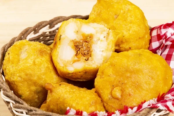 Stuffed Potato Typical Fry Several Latin American Countries — Stock Fotó