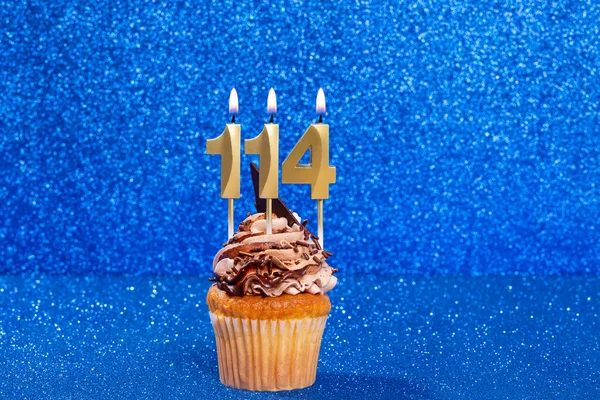 Cupcake Avec Nombre Pour Célébration Anniversaire Anniversaire Numéro 114 — Photo