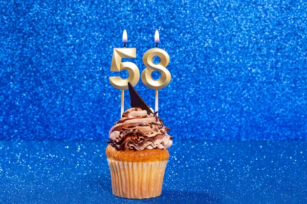 Cupcake Con Número Para Celebración Cumpleaños Aniversario —  Fotos de Stock