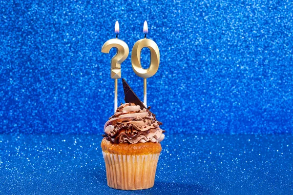 Cupcake Τον Αριθμό Για Τον Εορτασμό Των Γενεθλίων Της Επετείου — Φωτογραφία Αρχείου