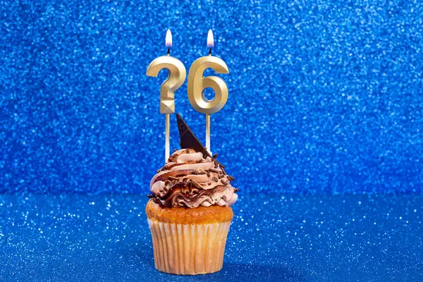 Cupcake Αριθμό Για Τον Εορτασμό Των Γενεθλίων Της Επετείου Ερωτηματικό — Φωτογραφία Αρχείου