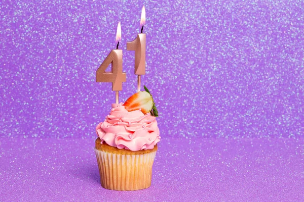 Cupcake Con Numero Celebrazione Del Compleanno Dell Anniversario Numero — Foto Stock