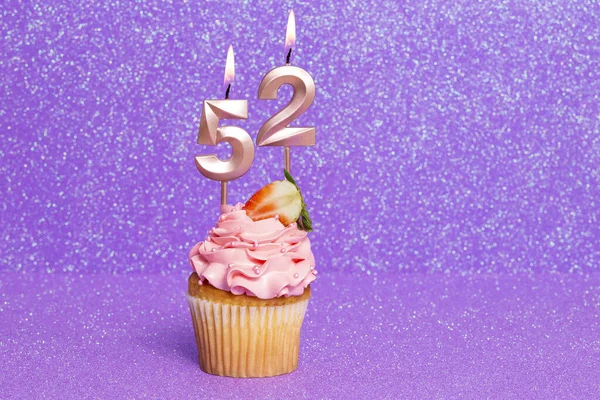 Cupcake Com Número Para Comemoração Aniversário Aniversário Número — Fotografia de Stock