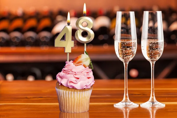 Cupcake Number Celebration Birthday Anniversary Number — Stock Photo, Image