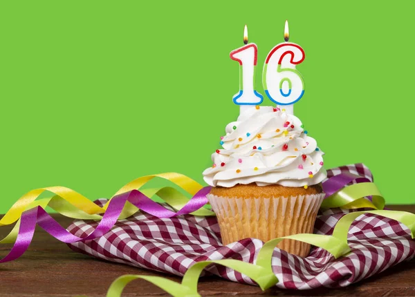 Cupcake Avec Nombre Pour Anniversaire Célébration Anniversaire Numéro — Photo