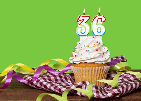 Cupcake Number Birthday Anniversary Celebration Number — Stock Photo, Image