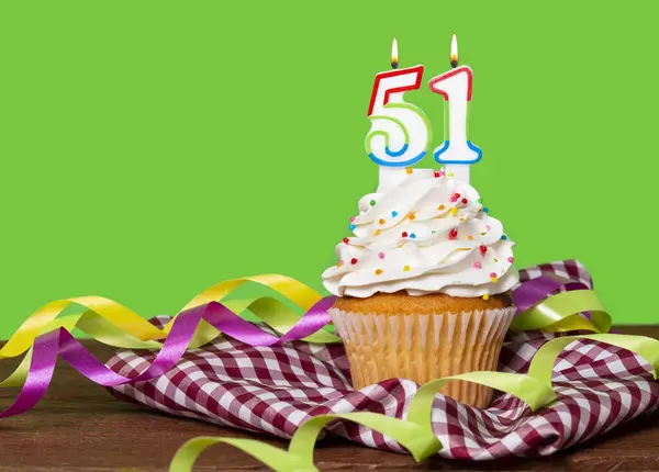 Cupcake Met Nummer Voor Verjaardag Jubileumfeest Nummer — Stockfoto