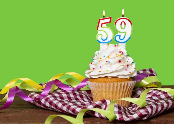 Cupcake Con Numero Celebrazione Compleanno Anniversario Numero — Foto Stock