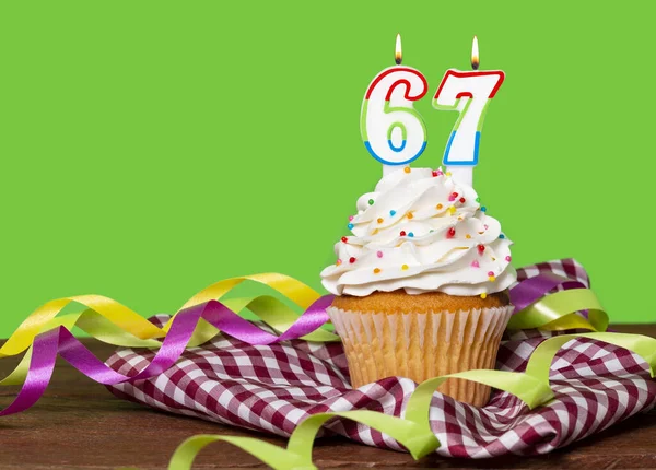 Cupcake Mit Nummer Zum Geburtstag Oder Jubiläum Anzahl — Stockfoto