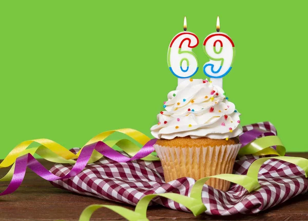 Cupcake Met Nummer Voor Verjaardag Jubileumfeest Nummer — Stockfoto