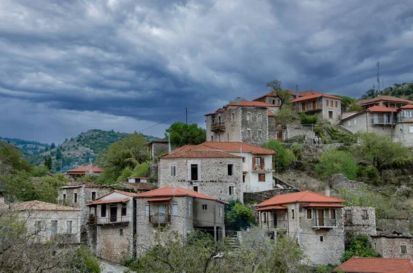 Utsikt Över Byn Stemnitsa Menalo Berget Peloponnesos Grekland — Stockfoto