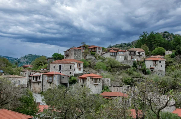 Utsikt Över Byn Stemnitsa Menalo Berget Peloponnesos Grekland — Stockfoto