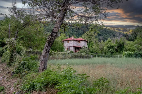 Дома Деревне Зарула Акахия Греция Пейзажи Греции — стоковое фото