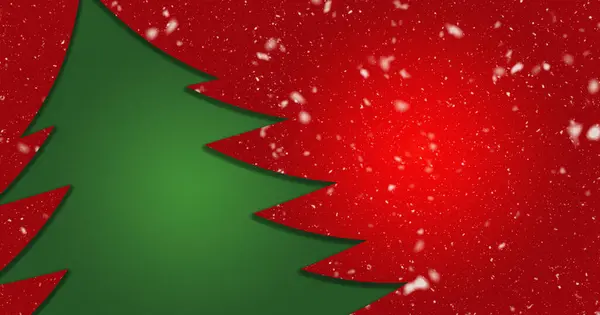Beautiful Christmas Tree Banner Snow Noise Copy Space — Stock Photo, Image
