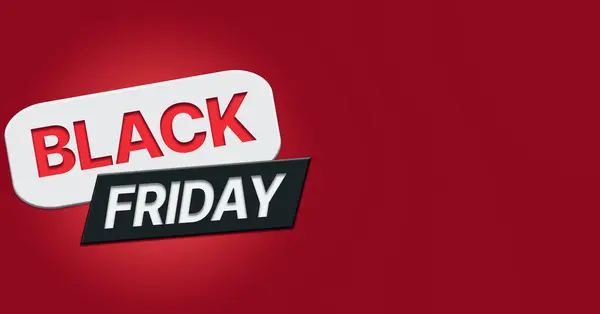 Red header banner with Black Friday text promo and copy space. Online shopping. Special offers and discounts.