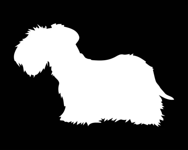 Bohemian Terrier Dog Vector Silhouette — ストックベクタ