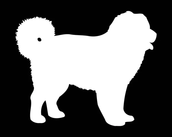 Caucasian Shepherd Dog Vector Silhouette — Stock Vector