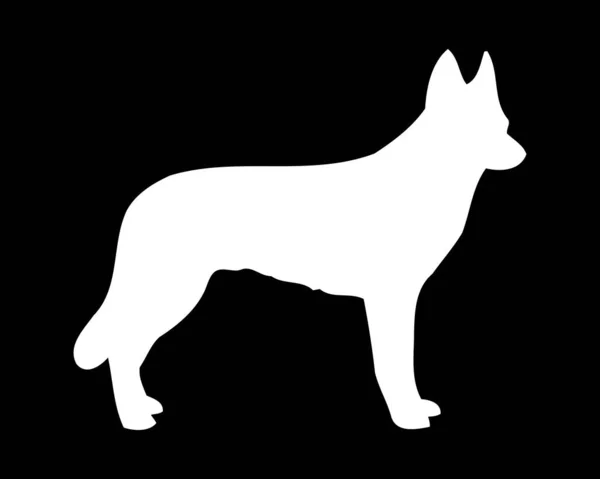 Checoslovaco Lobo Cão Vetor Silhueta —  Vetores de Stock