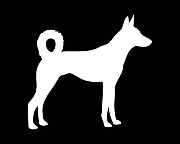 Kretenzer Hond Hond Vector Silhouet — Stockvector