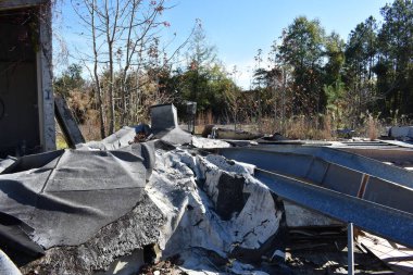 Kinston, Kuzey Carolina 'daki Binaya Hasar Kasırgası. Yüksek kalite fotoğraf