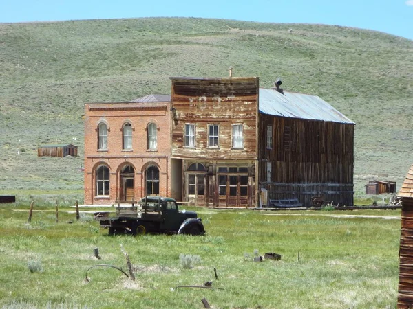 Bodie Ghost Town, Two Story Downtown Buildings, one may be city hall. High quality photo