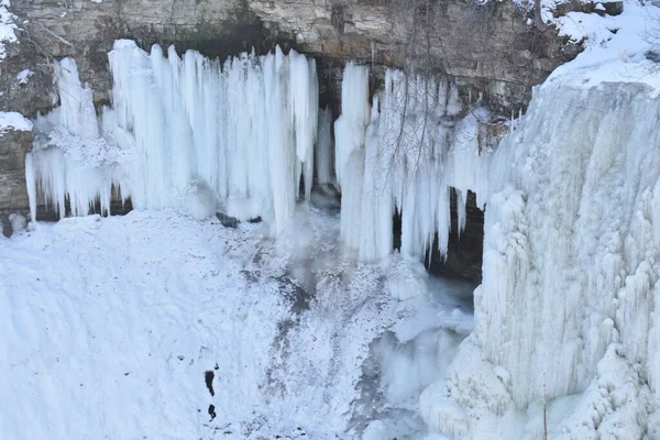 Frozen Waterfall, Winter in Minnesota, Minnehaha Falls. High quality photo