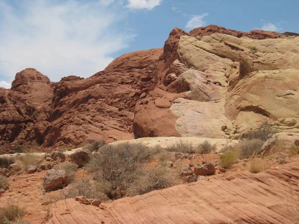 Two Tone Rock Landscape in Red Rock Canyon National Conservation Area . High quality photo