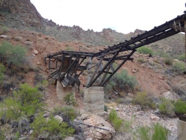Old Mining Equipment at Abandoned Mine Site in Arizona . High quality photo