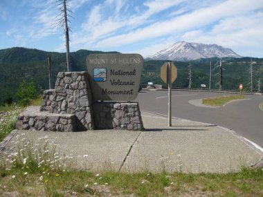 Mount Saint Helens National Monument Entrance Sign . High quality photo