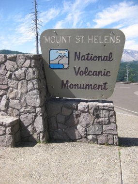Mount Saint Helens National Monument Entrance Sign . High quality photo
