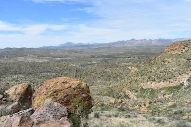 Picketpost Dağı 'nda yürüyüş, Arizona Çölü' nde güneşli bir gün. Yüksek kalite fotoğraf