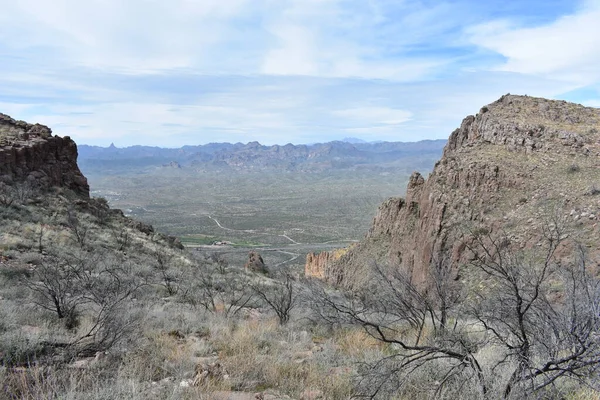 Belle Journée Pour Une Randonnée Mont Picketpost Arizona Photo Haute — Photo