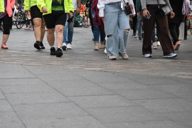 New York 'ta Yürüyen İnsanlar kalabalığı. Yüksek kalite fotoğraf