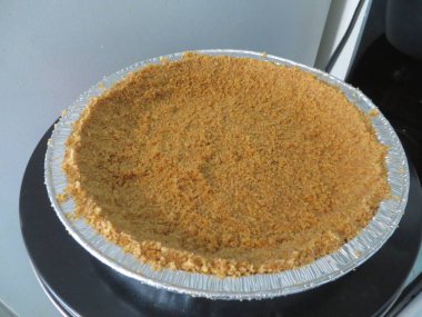 Turta kutusundaki peynirli kek için Graham Cracker Crust. Yüksek kalite fotoğraf