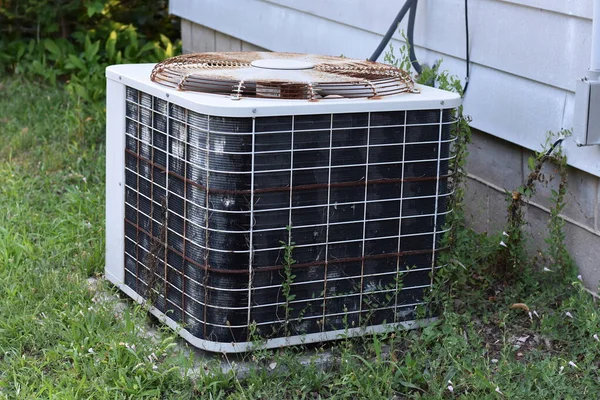 Old Rusty Air Conditioning Unit Ground Burlington Wisconsin High Quality Stock Photo