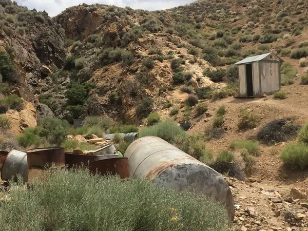 Shack Minería Abandonada Desierto Valle Muerte California Encontrado Campamento Aguereberry — Foto de Stock