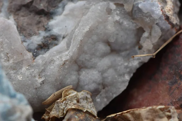 Closeup of Quartz Geode Crystals Rock Texture. High quality photo