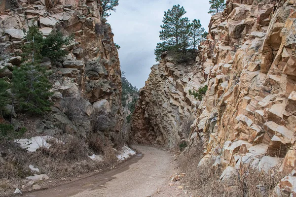 Hiking at Eldorado Mountain near Boulder, Colorado, Beautiful Geology Rock Layers along Fowler Trail. High quality photo