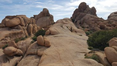 Joshua Tree Ulusal Parkı, Kaliforniya 'daki kayaların manzarası. Yüksek kalite fotoğraf