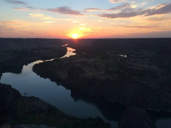 Snake River Sunset Twin Falls Idaho High Quality Photo — Stockfoto