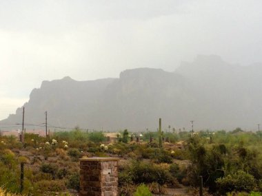 Amazing Summer Storm Over the Superstition Mountains in Arizona. High quality photo clipart