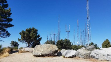 Several Antennas on top of Mount Wilson, Angeles National Forest, California. High quality photo clipart