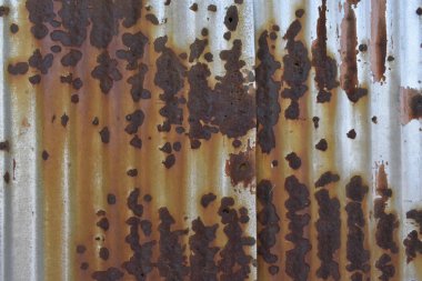 Rusty Old Corrugated Metal, Pas desenli arka planı olan Galvanize Çelik. Yüksek kalite fotoğraf