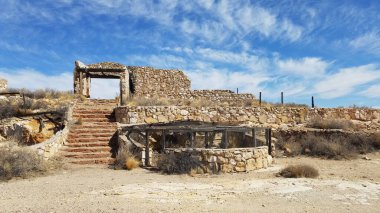 Arizona 'daki İki Silahlı Hayalet Kasabası' ndaki hayvanat bahçesi harabeleri. Yüksek kalite fotoğraf