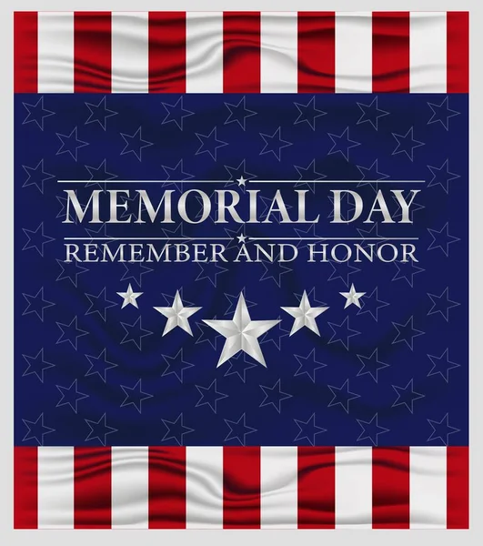 Memorial Day Remember Honour Usa Flag Vector Illustration — Stock Vector