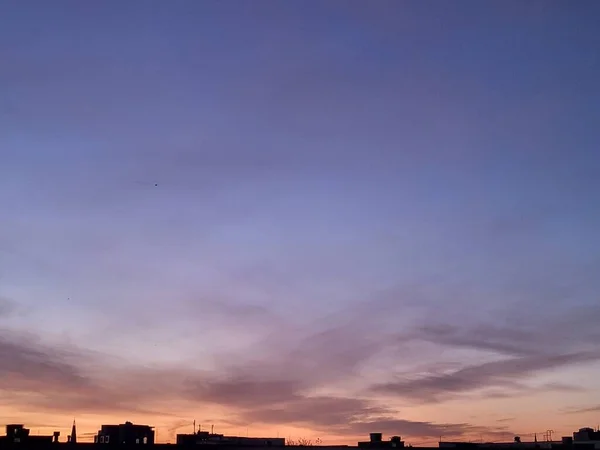 Vacker Solnedgång Över Staden — Stockfoto