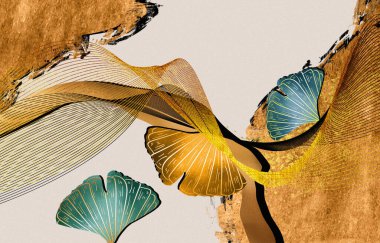 Abstract art background. Luxurious, texture background. Golden wallpaper, carpet, banners, decorative paintings. The fashion of modern art wall