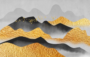 Abstract art background. Luxurious, texture background. Golden wallpaper, carpet, banners, decorative paintings. The fashion of modern art wall