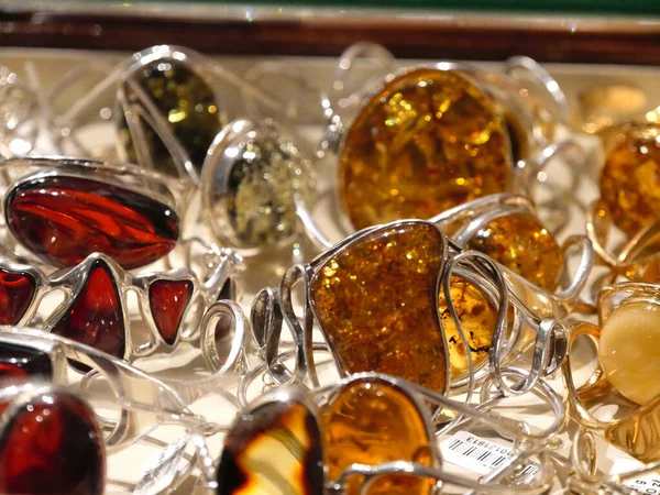 Amber Jewelry Wall Sukiennice Clothes Hall Krakow Stock Picture