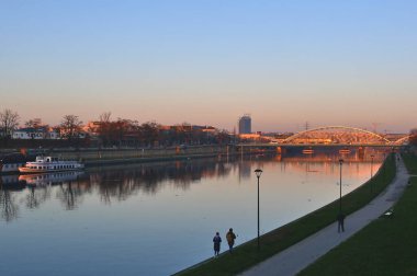 Bridge on Vistula river in Krakow, Poland